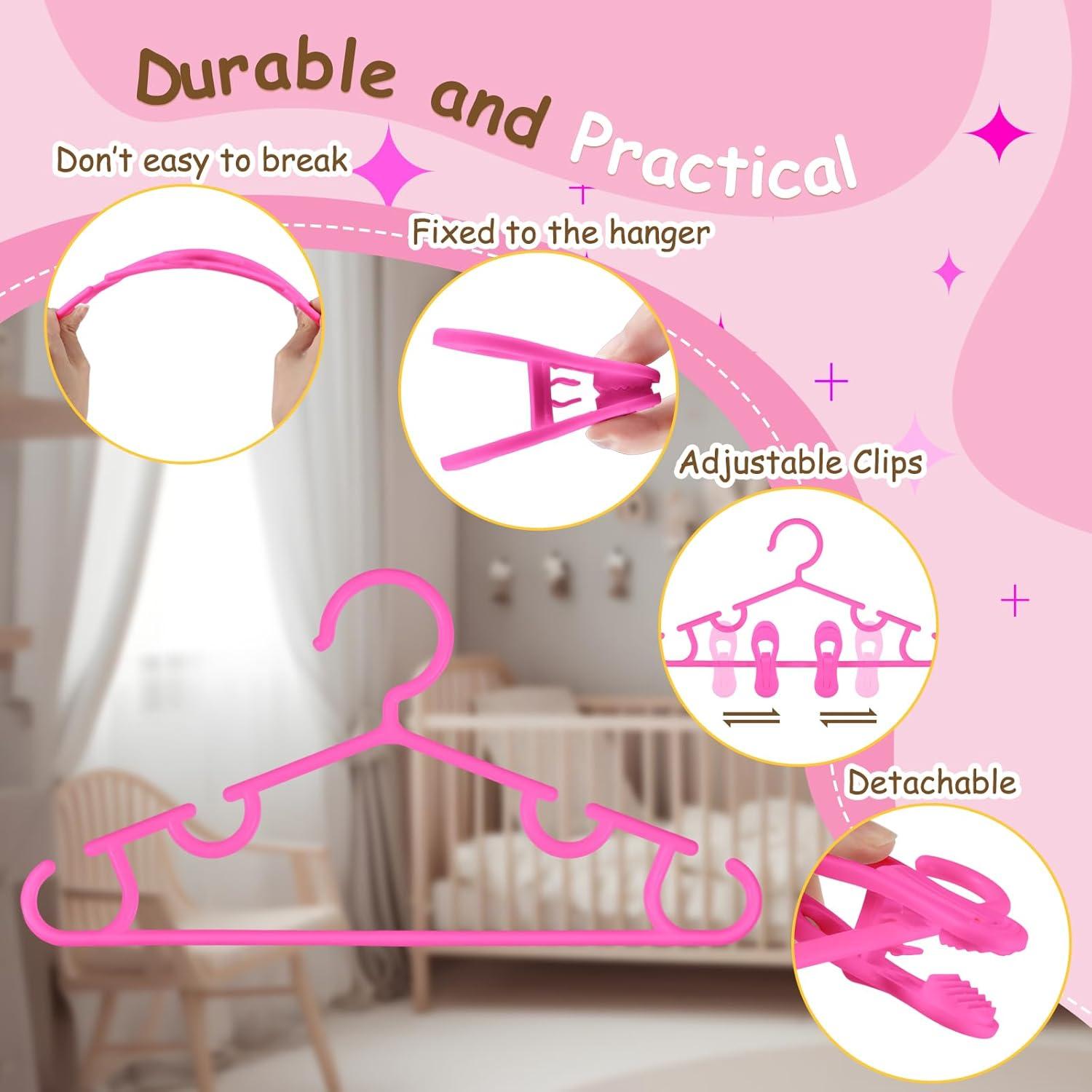 Perchas para Bebés Hsei con Clips - 120 Piezas Rosa