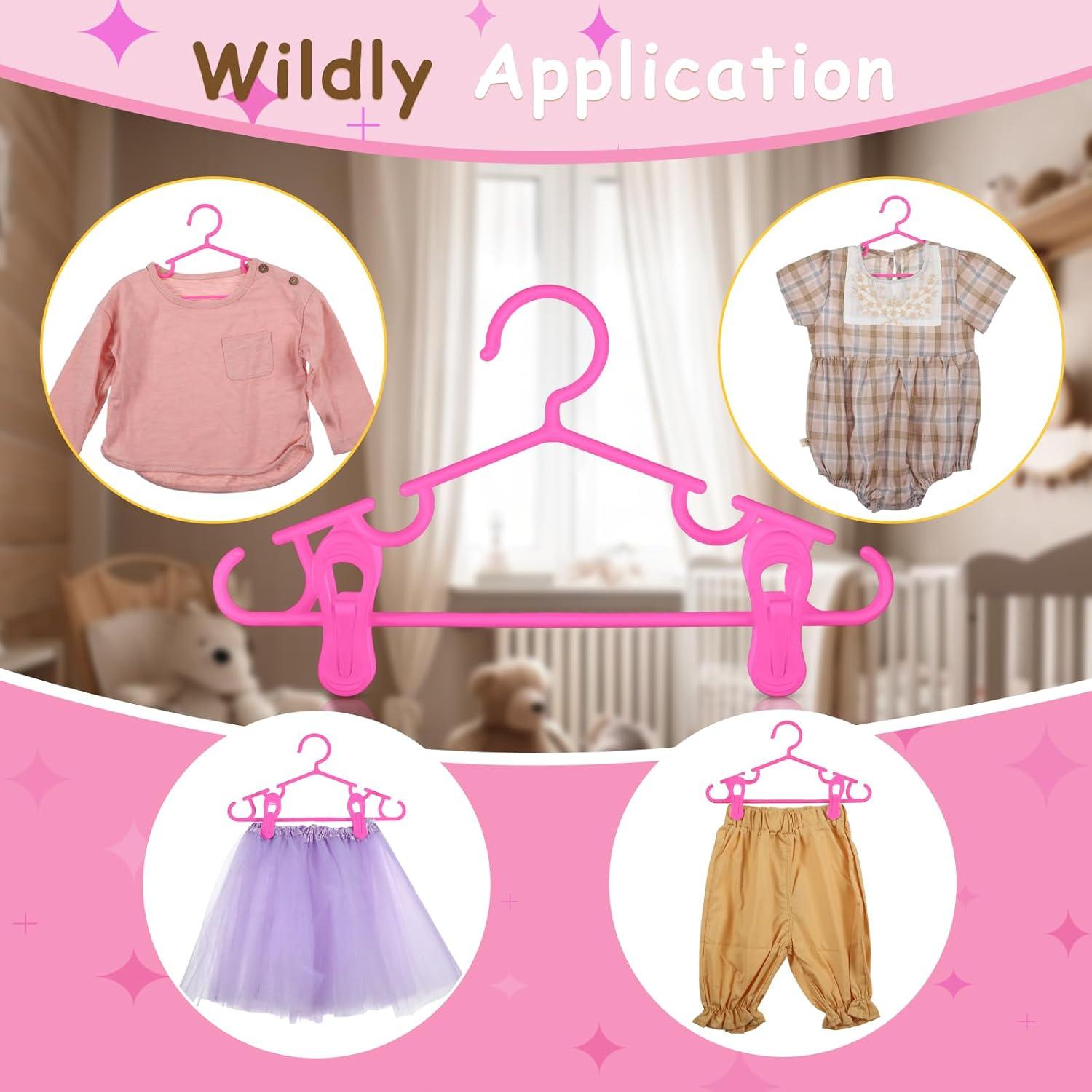 Perchas para Bebés Hsei con Clips - 120 Piezas Rosa