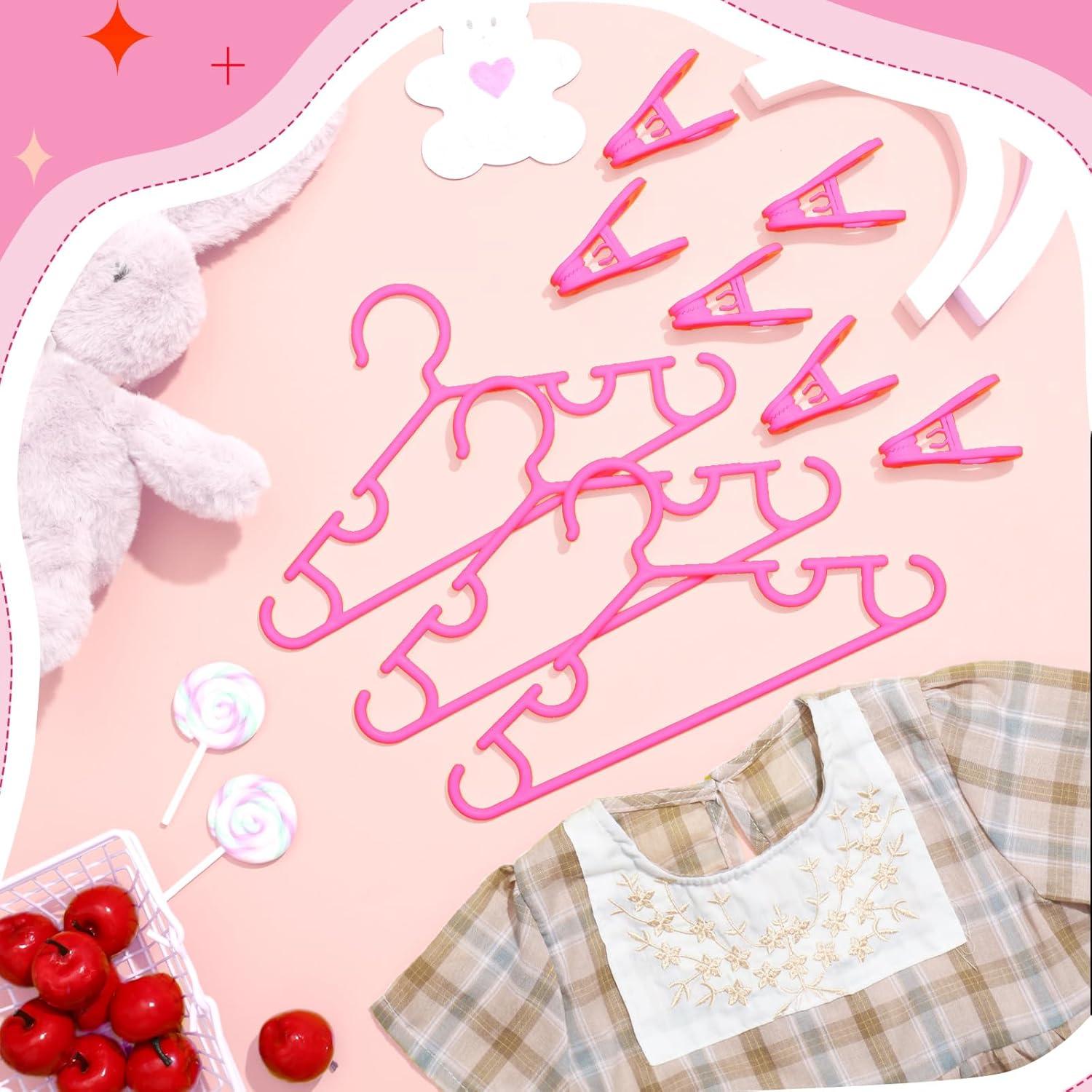 Perchas para Bebés Hsei con Clips - 120 Piezas Rosa