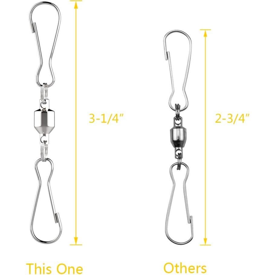 Ganchos Giratorios Duales Alamic 8.3 cm Acero Inoxidable - 6 Pzas