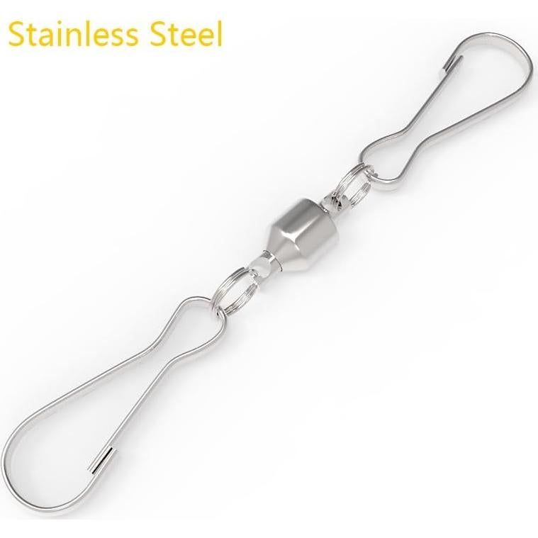 Ganchos Giratorios Duales Alamic 8.3 cm Acero Inoxidable - 6 Pzas