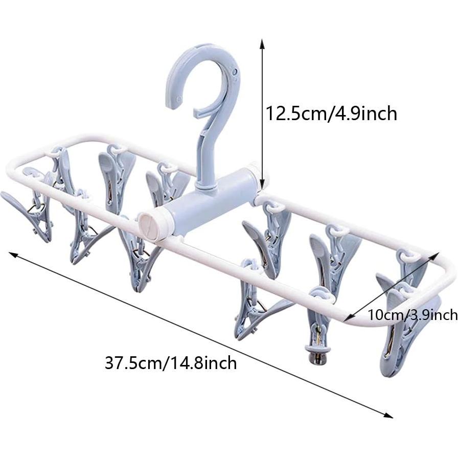 Perchas Plegables para Secar Ropa ZACI - 2 Paquetes, 24 Clips