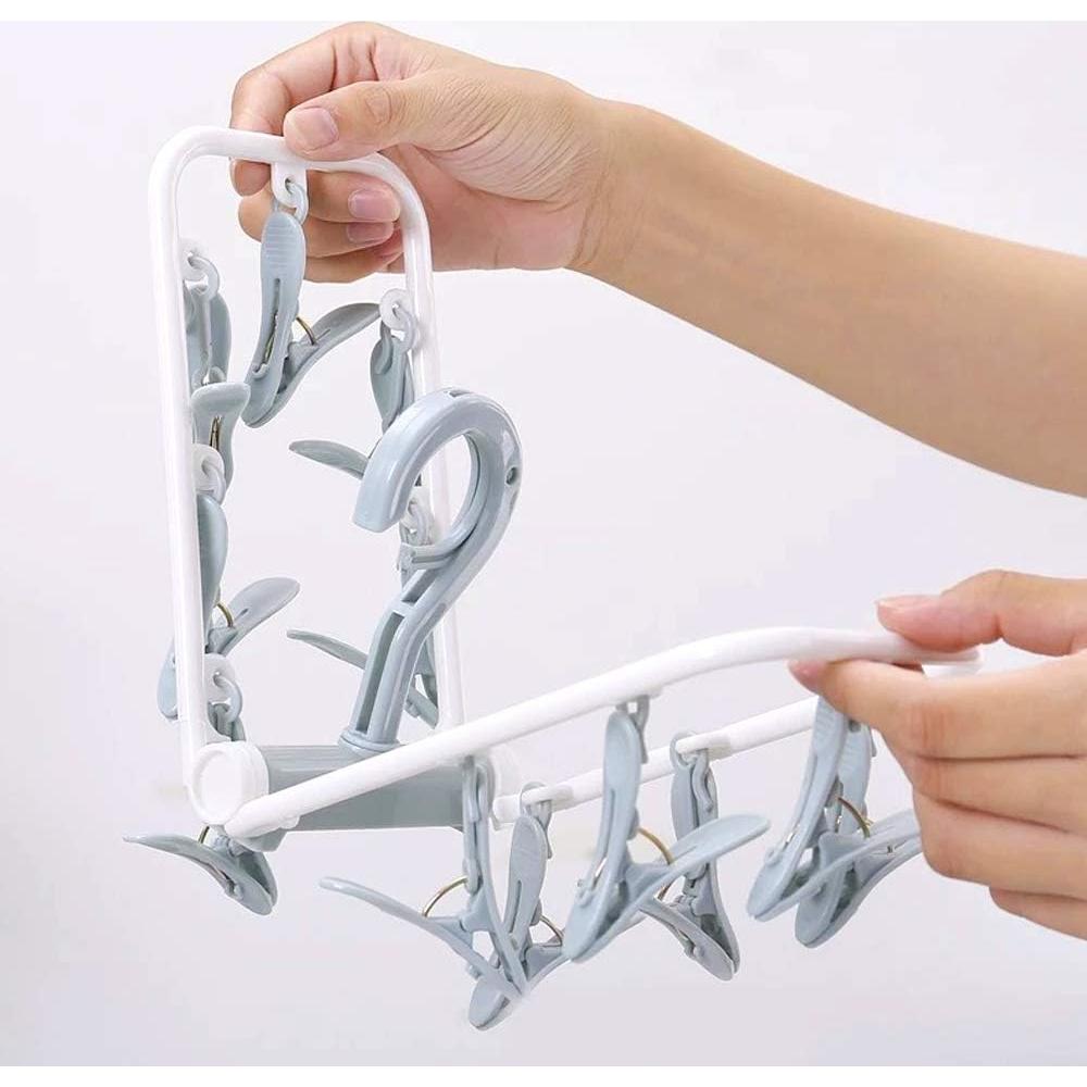 Perchas Plegables para Secar Ropa ZACI - 2 Paquetes, 24 Clips