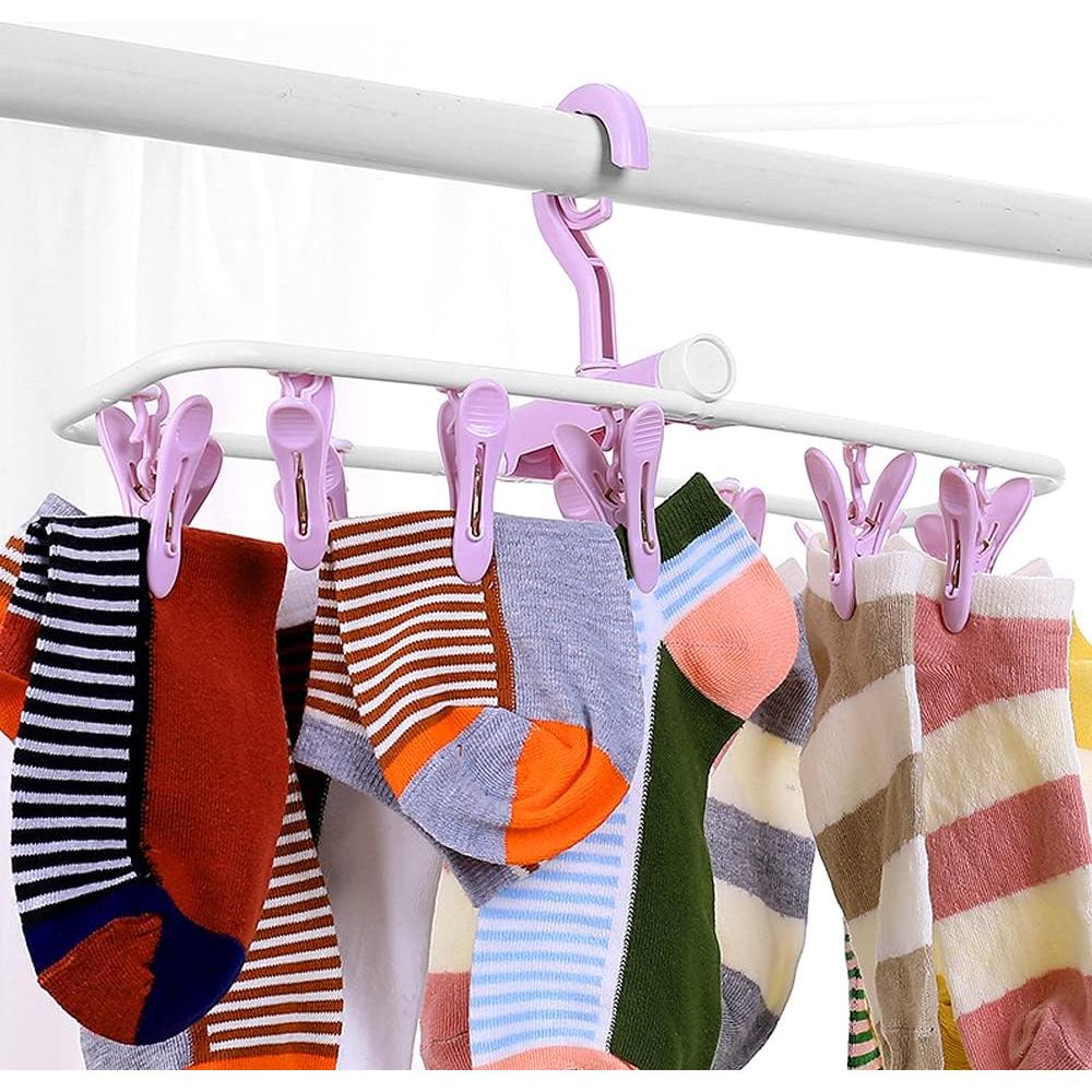 Perchas Plegables para Secar Ropa ZACI - 2 Paquetes, 24 Clips