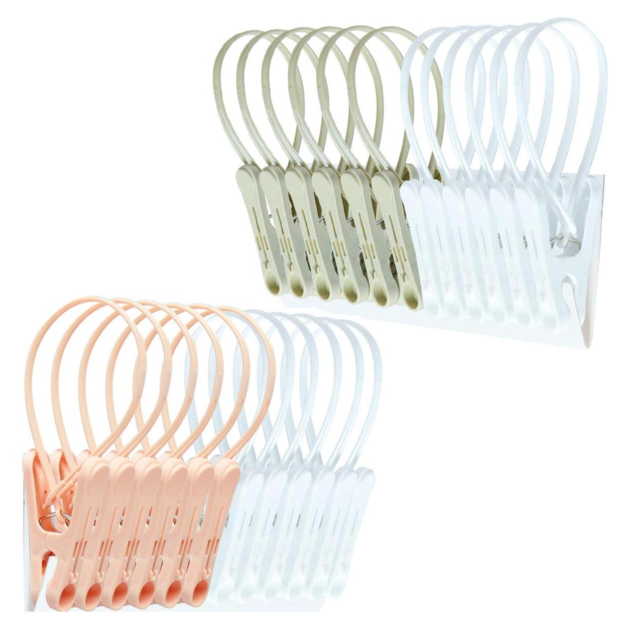 Paquete de 24 Pinzas de Ropa Foshine en 3 Colores