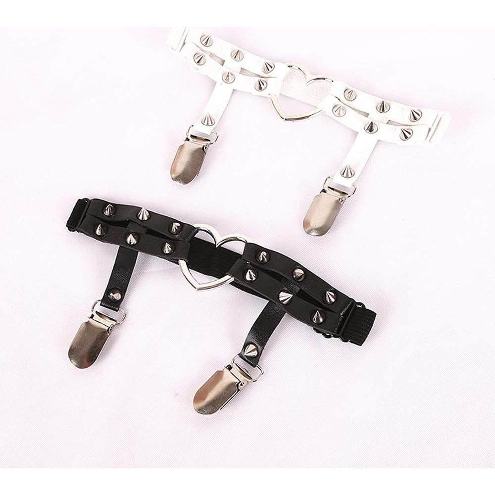 Medias Góticas Ajustables Jurxy con Corazones y Estrellas - Negro