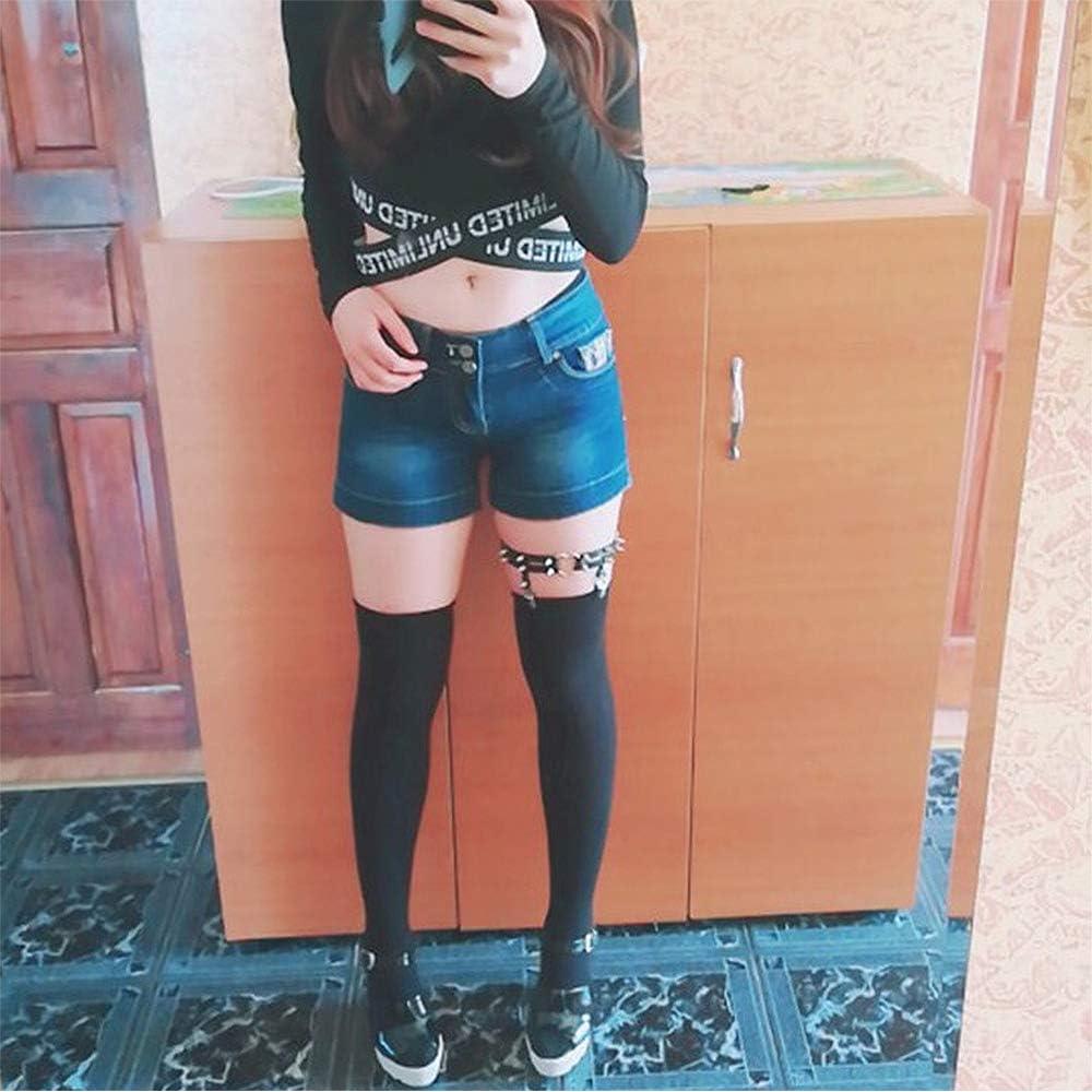 Medias Góticas Ajustables Jurxy con Corazones y Estrellas - Negro