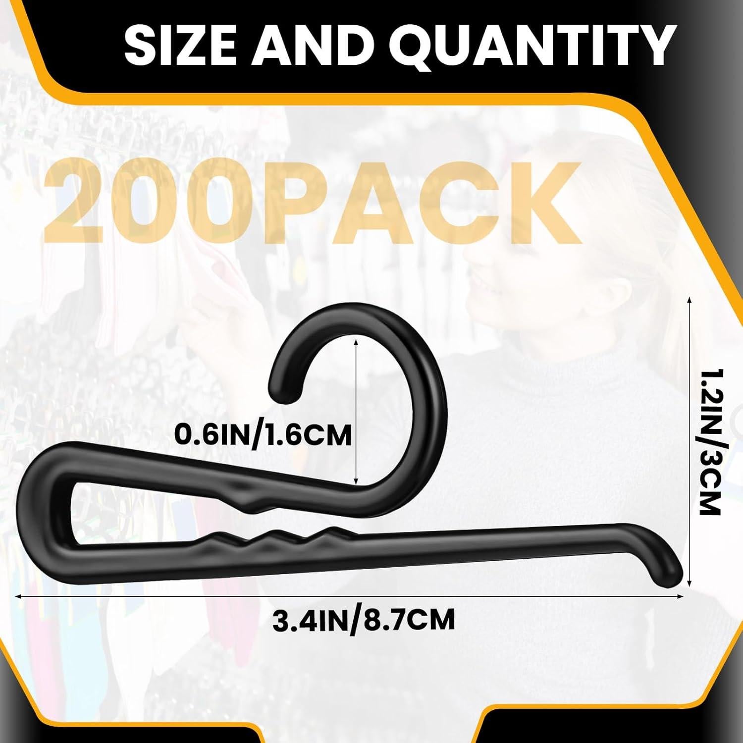 200 Perchas de Plástico Antideslizantes para Calcetines 8.5cm