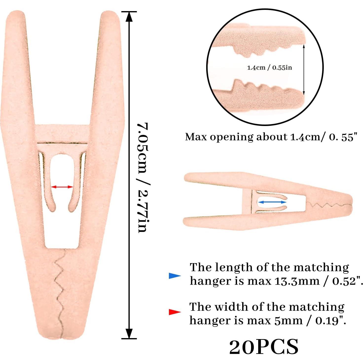 Clips de Terciopelo Rosa Andiker 20 Piezas Antideslizantes