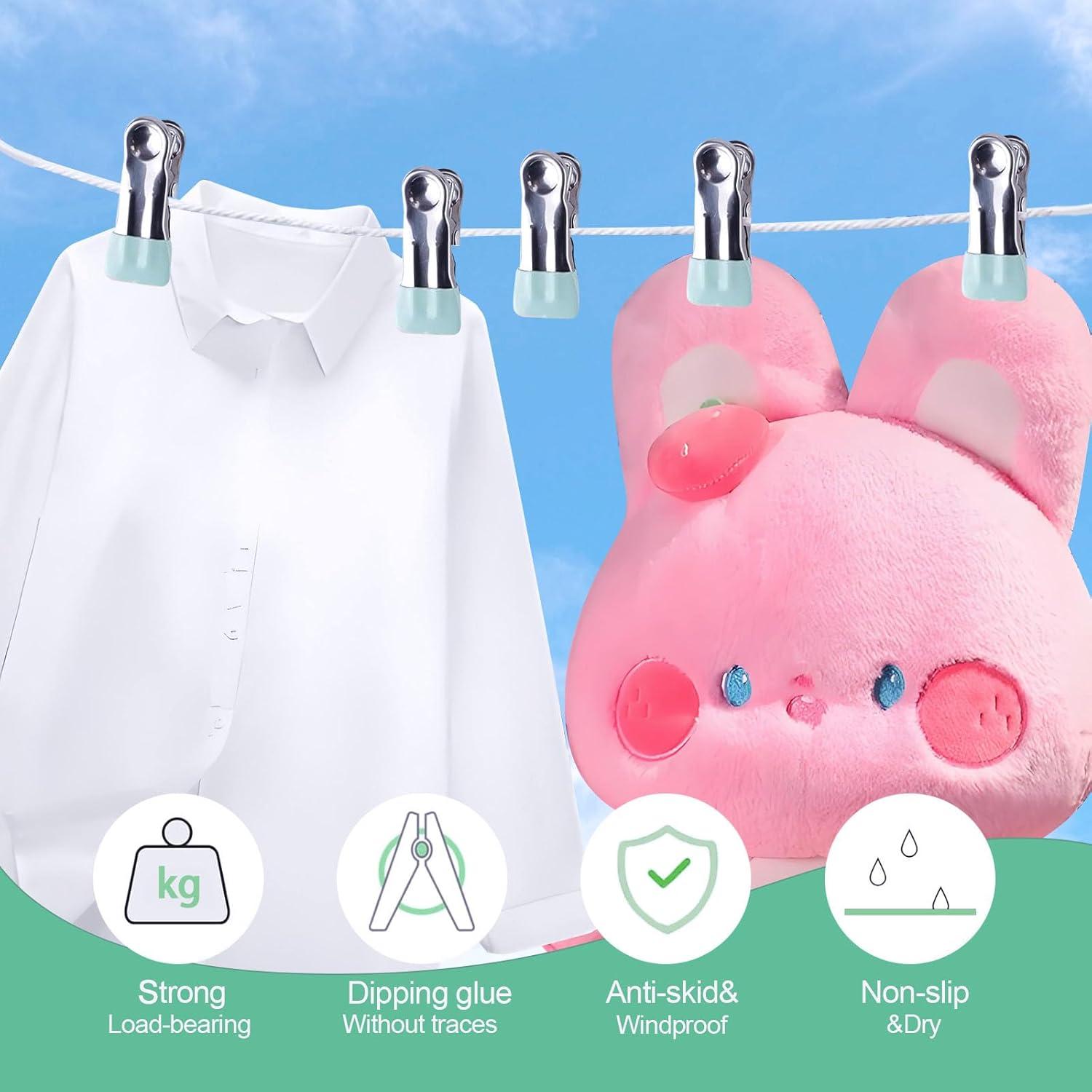 36 Pinzas de Ropa de Acero Inoxidable STNRST-IN Multicolor