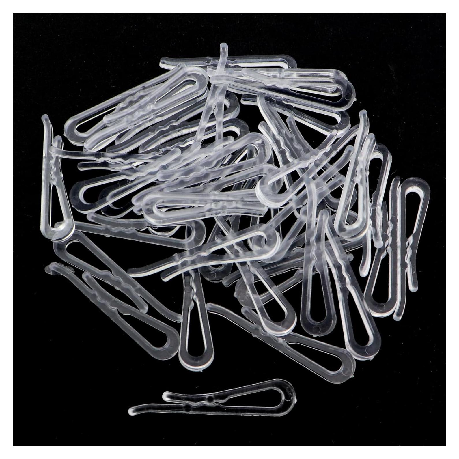 300 Clips de Cocodrilo de Plástico Transparente 38mm para Ropa