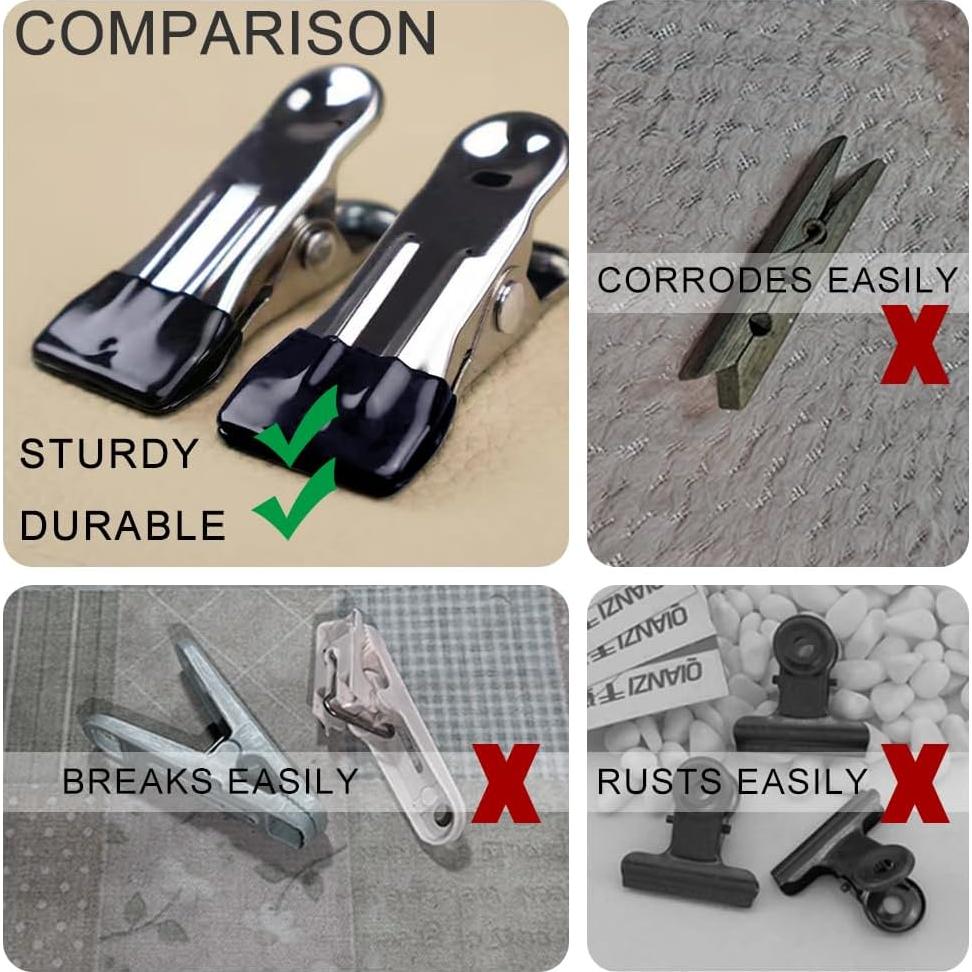 Pinzas de Ropa Multifuncionales AW 66 Unidades Acero Inoxidable