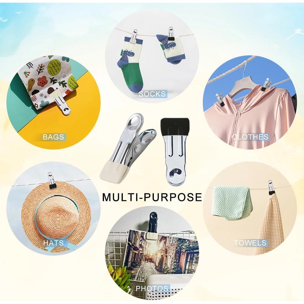 Pinzas de Ropa Multifuncionales AW 66 Unidades Acero Inoxidable