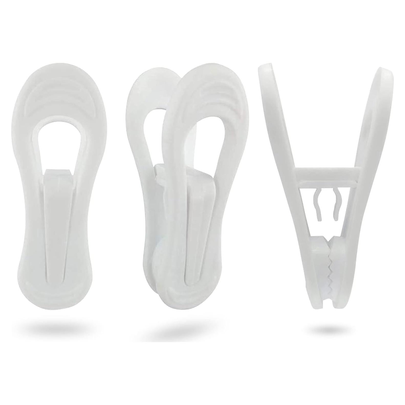 Clips de Percha Multiusos Kadiss - 30 Piezas, Plástico Blanco