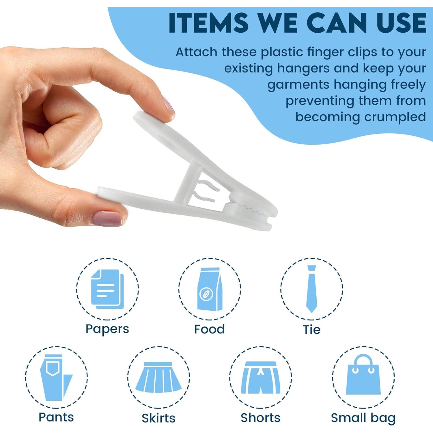 Clips de Percha Multiusos Kadiss - 30 Piezas, Plástico Blanco