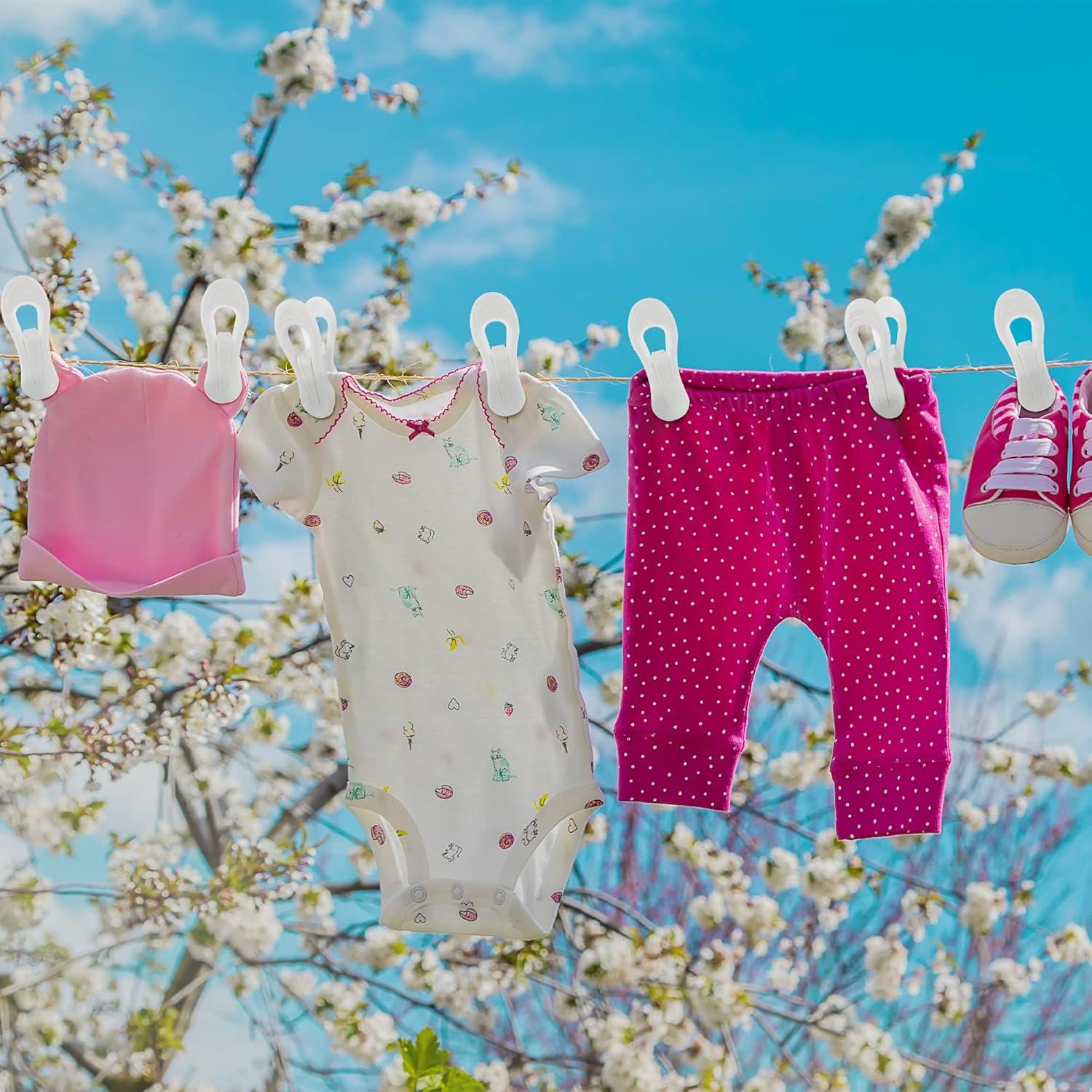 Clips de Percha Multiusos Kadiss - 30 Piezas, Plástico Blanco