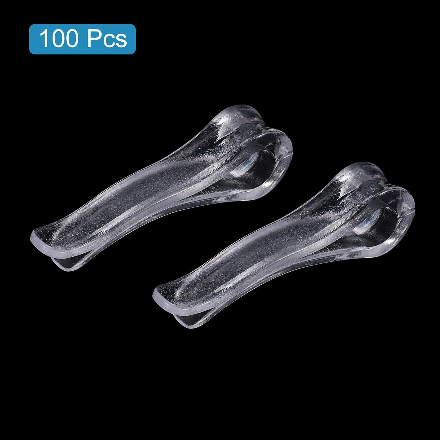 100 Clips de Cocodrilo de Plástico uxcell 3.91 cm Transparente