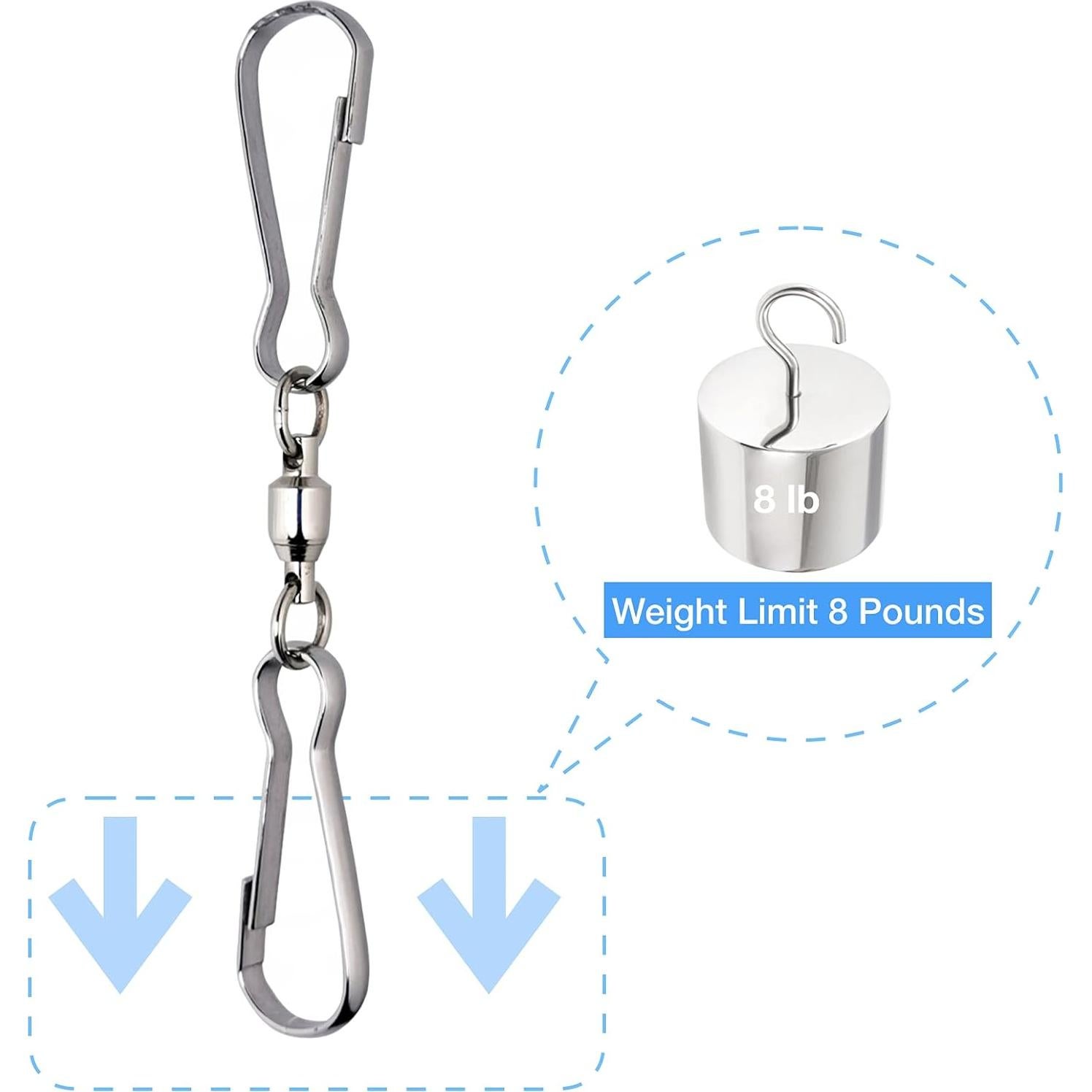 Clips Duales Giratorios Creación de HS 6 Piezas 3.63 kg Plateado