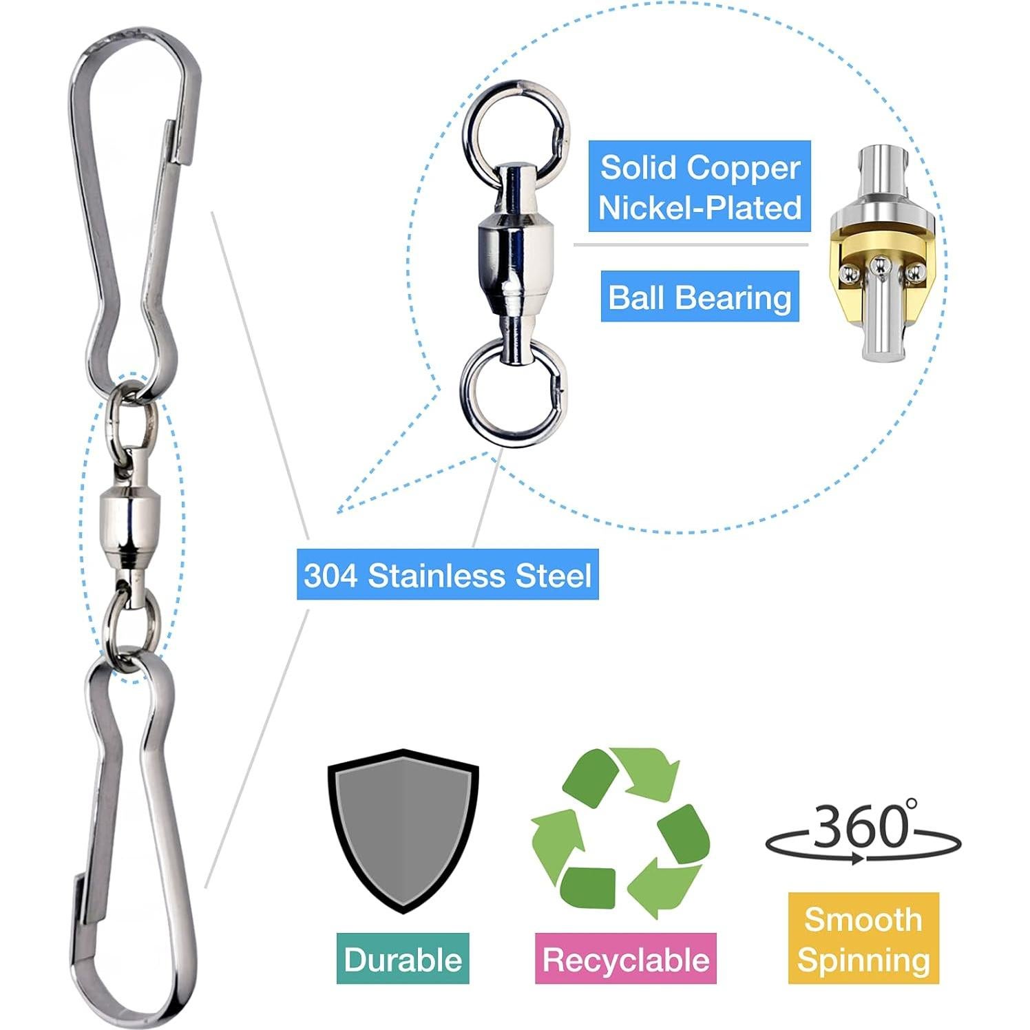 Clips Duales Giratorios Creación de HS 6 Piezas 3.63 kg Plateado