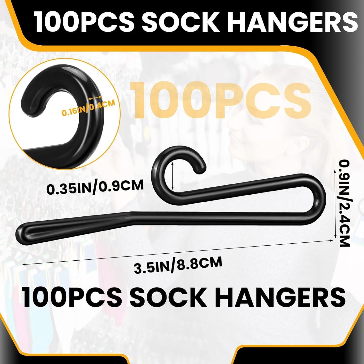 100 Perchas de Calcetines Plástico Antideslizantes DoubleFill