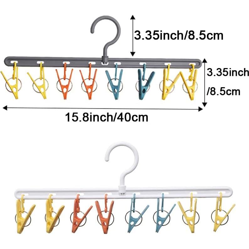 Perchas de Ropa Foshine 2 Paquetes con 8 Clips Multicolor