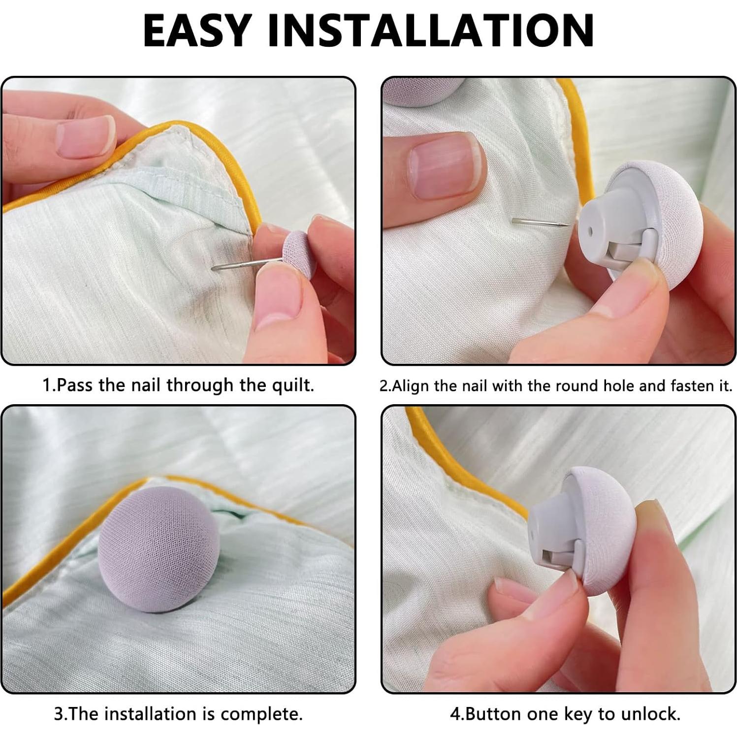 Pinzas de Edredón Potanro Grises 16 Pcs Reutilizables