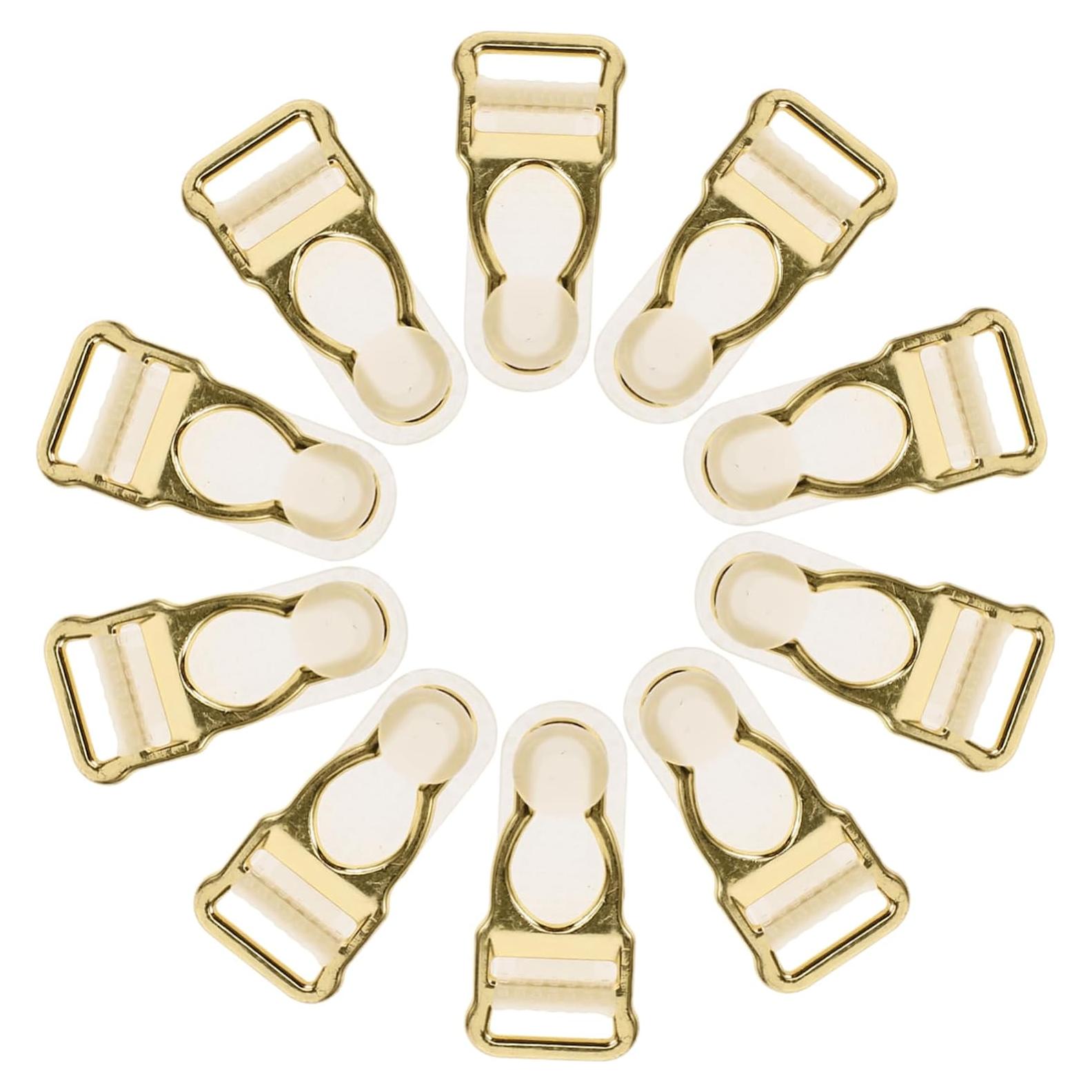 DOITOOL 10 Hebillas Ajustables para Calcetines Unisex Doradas