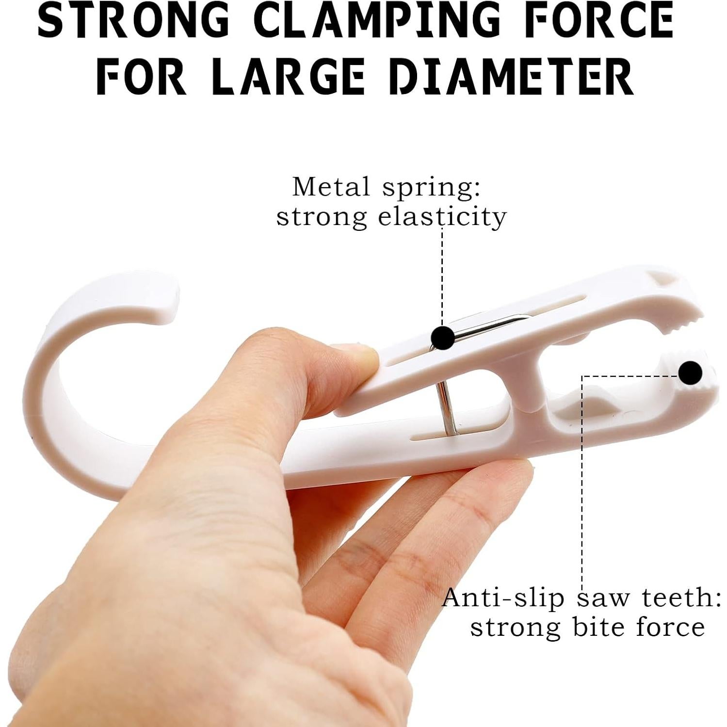 Ganchos de Lavandería con Clips Zickupy 4 Pcs 136g Blanco