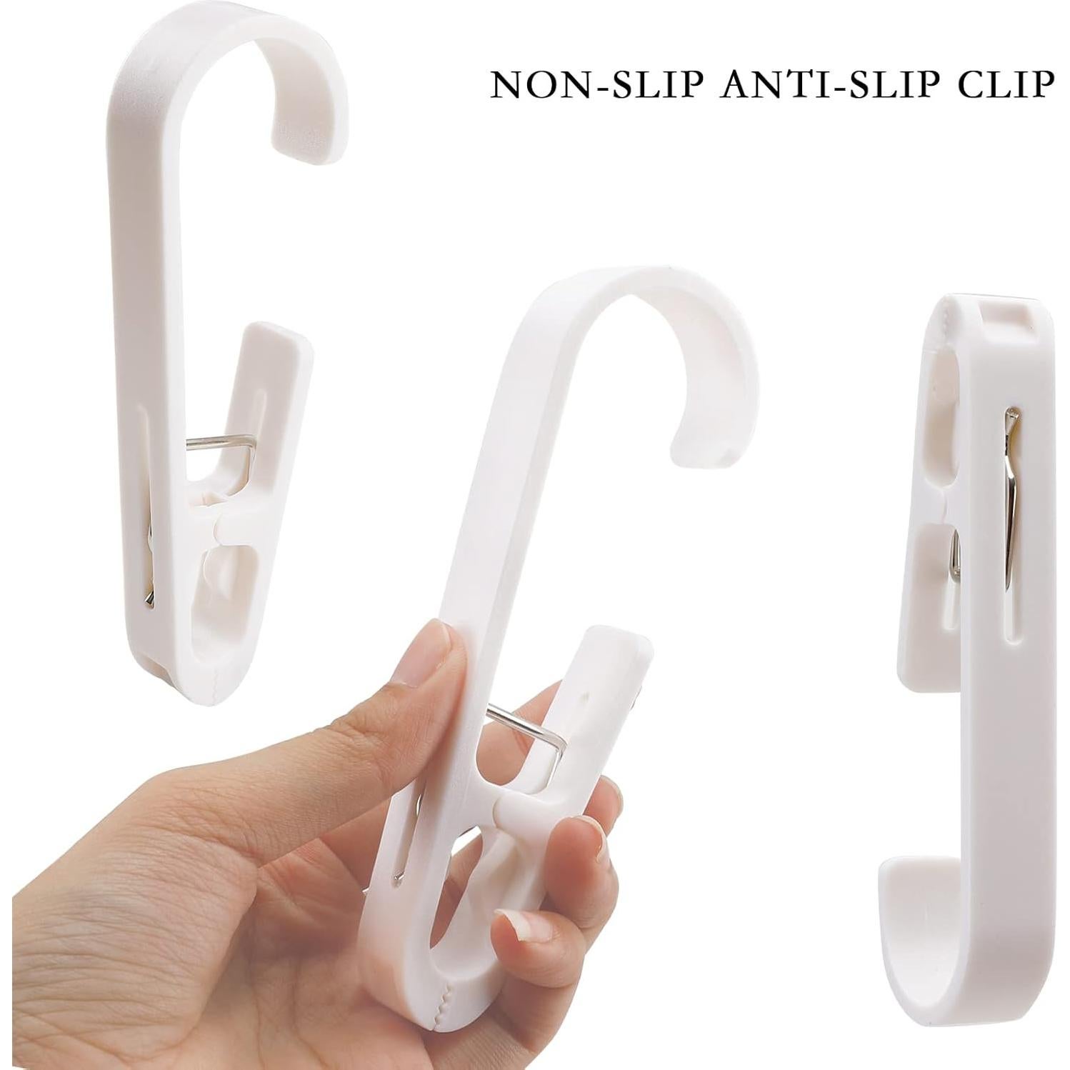 Ganchos de Lavandería con Clips Zickupy 4 Pcs 136g Blanco