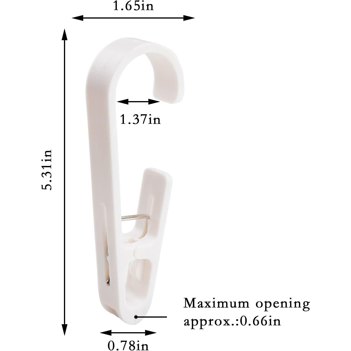 Ganchos de Lavandería con Clips Zickupy 4 Pcs 136g Blanco