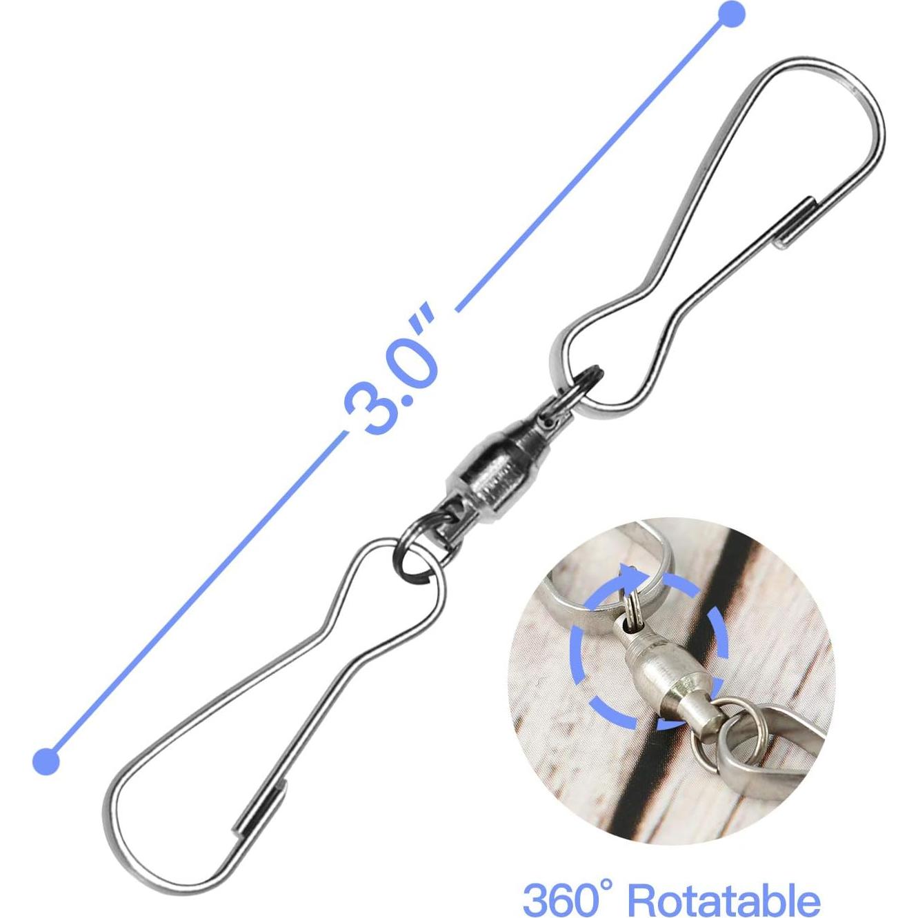 Anley Paquete de 10 Clips Giratorios de Acero Inoxidable 7.62 cm