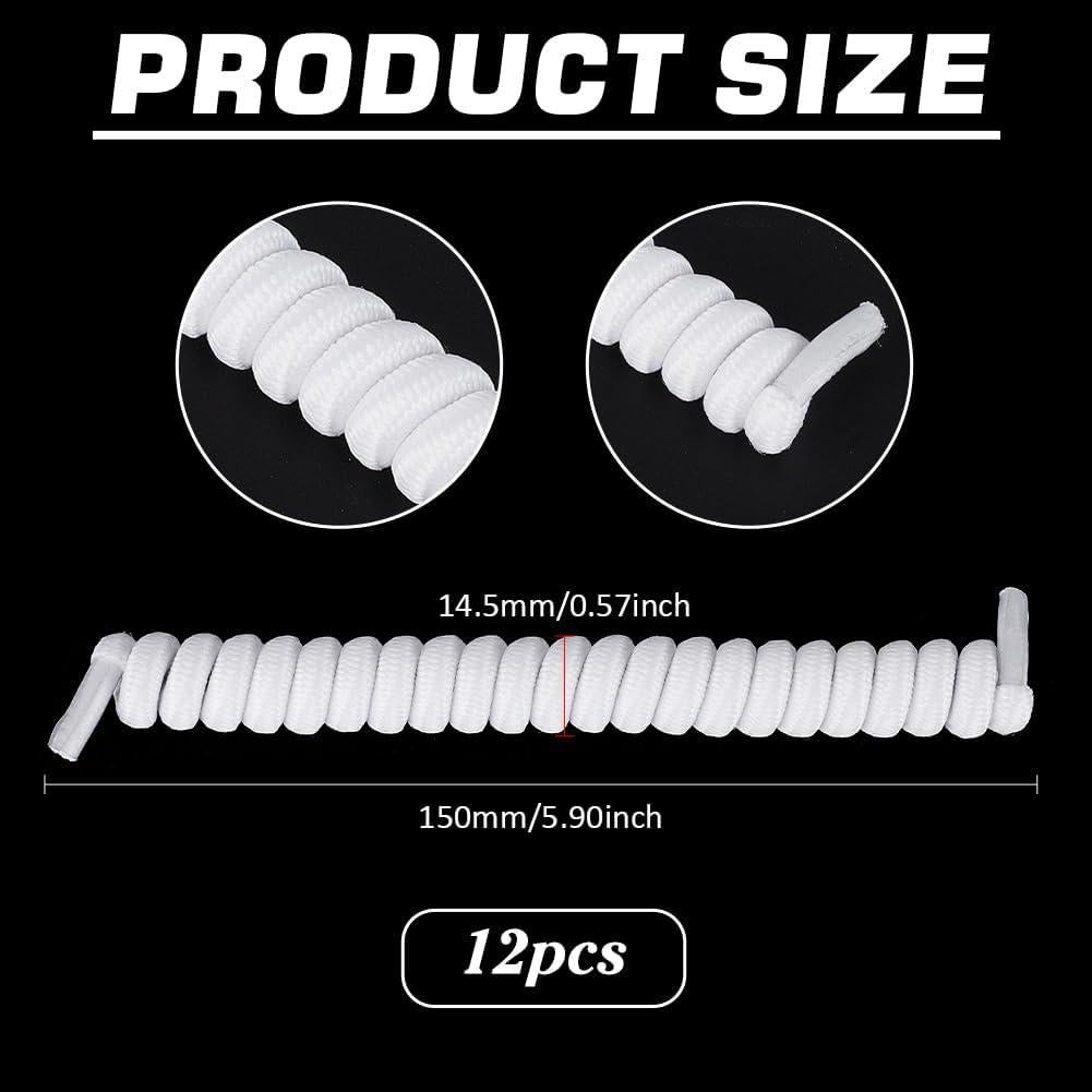 Cordones Rizados Elásticos BENECREAT 6 Pares 15cm Blanco