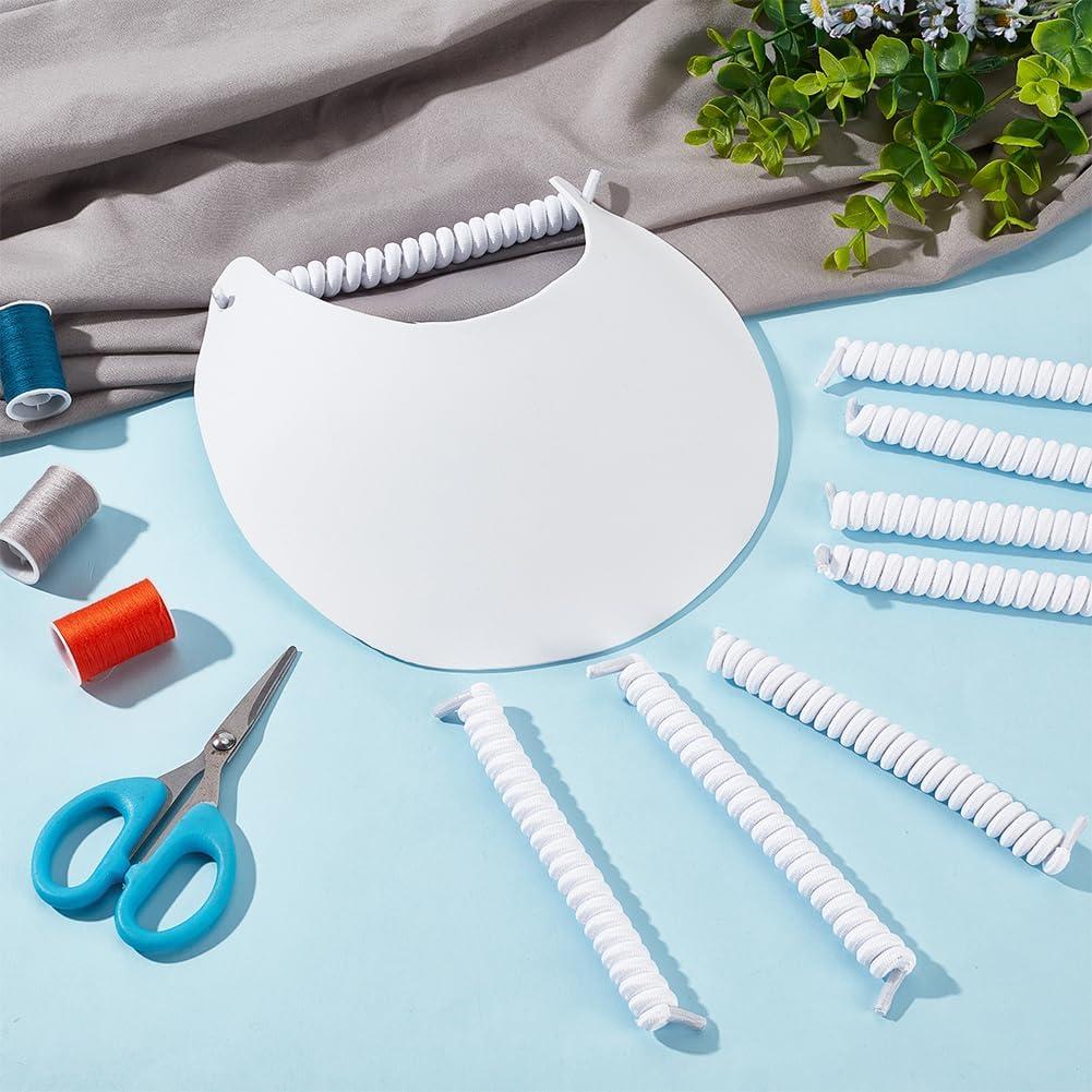 Cordones Rizados Elásticos BENECREAT 6 Pares 15cm Blanco