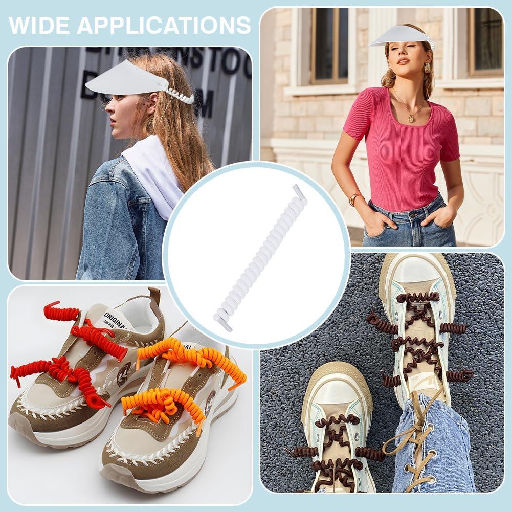 Cordones Rizados Elásticos BENECREAT 6 Pares 15cm Blanco