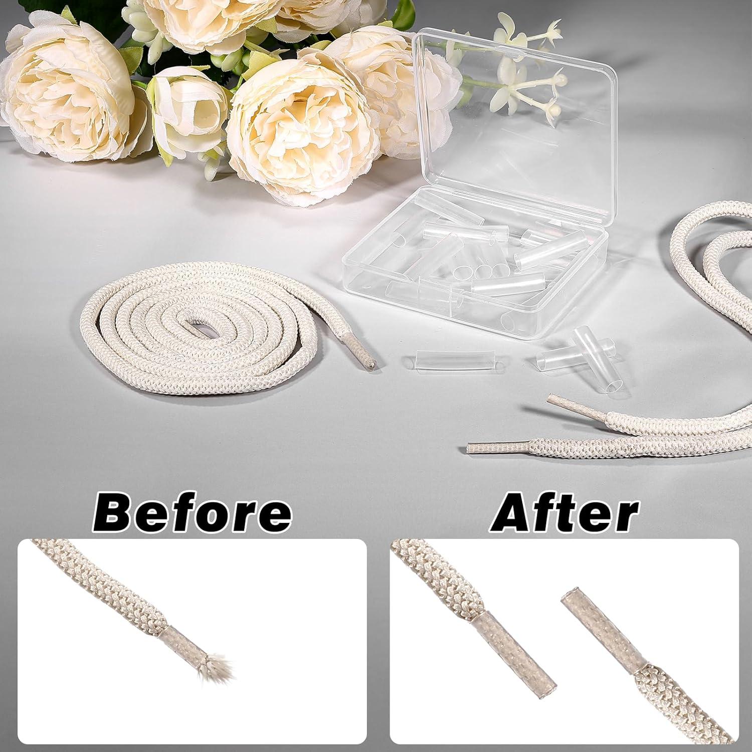 20 Aglets Transparentes para Cordones de Zapatos 6.35 cm