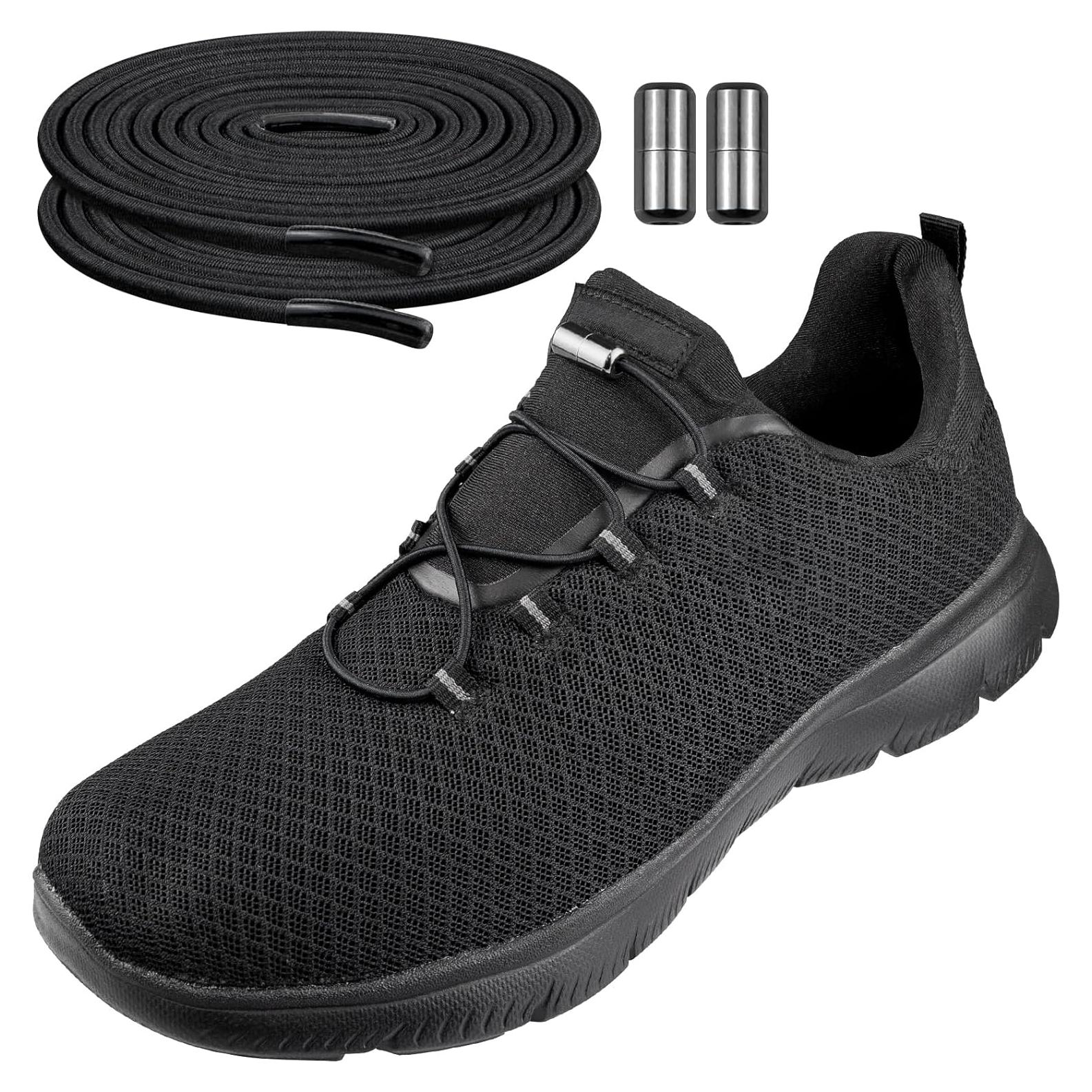 Cordoneras Elásticas Sin Nudos Endoto 96.5cm Negro para Zapatillas