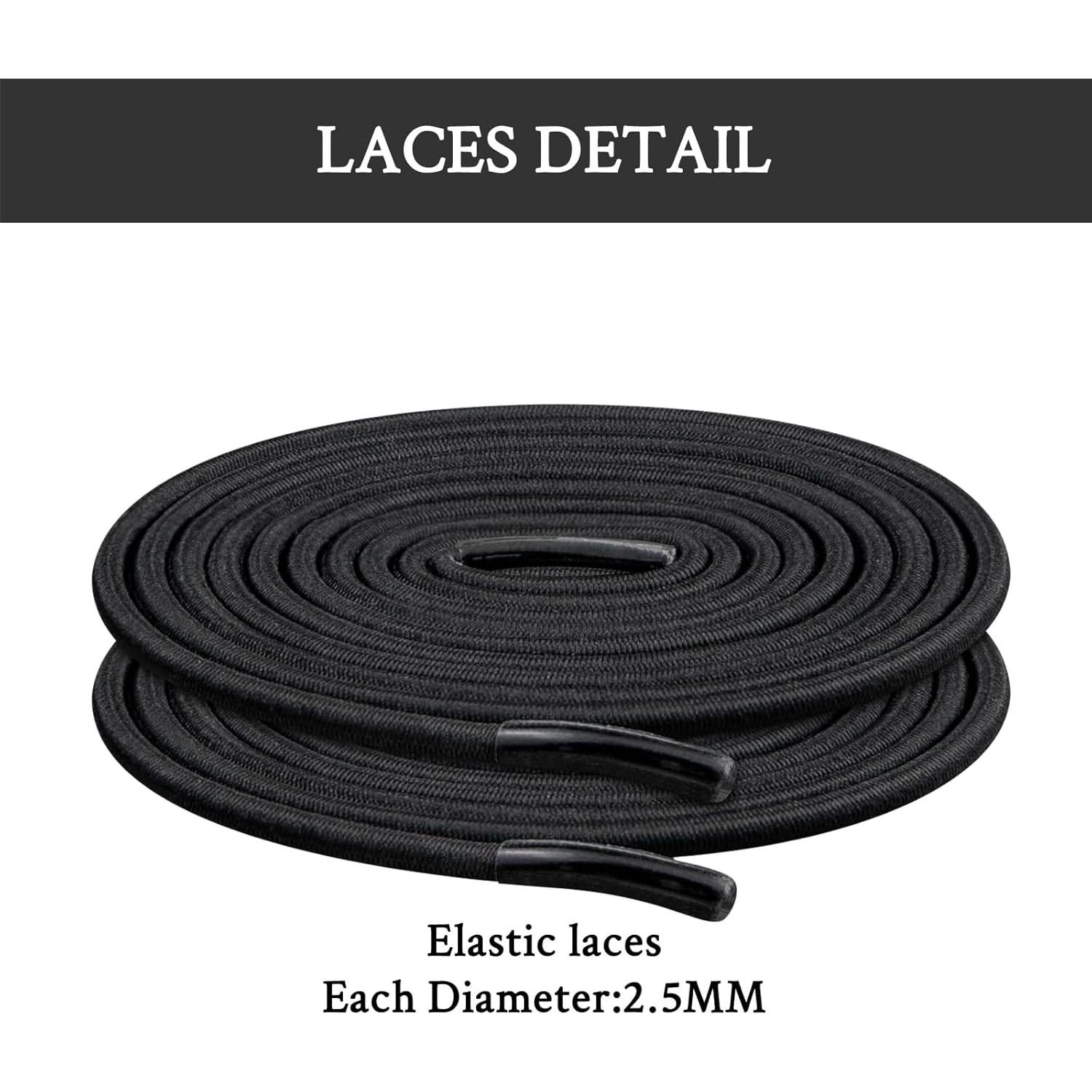 Cordoneras Elásticas Sin Nudos Endoto 96.5cm Negro para Zapatillas