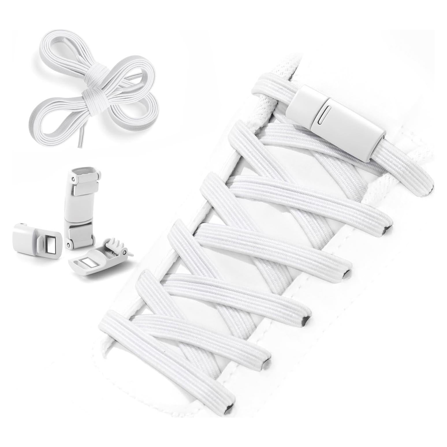 Cuerdas de Zapato Elásticas Aiboxin Sin Nudos - Blanco