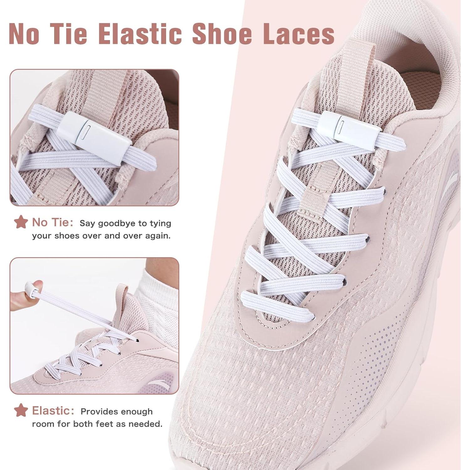 Cuerdas de Zapato Elásticas Aiboxin Sin Nudos - Blanco