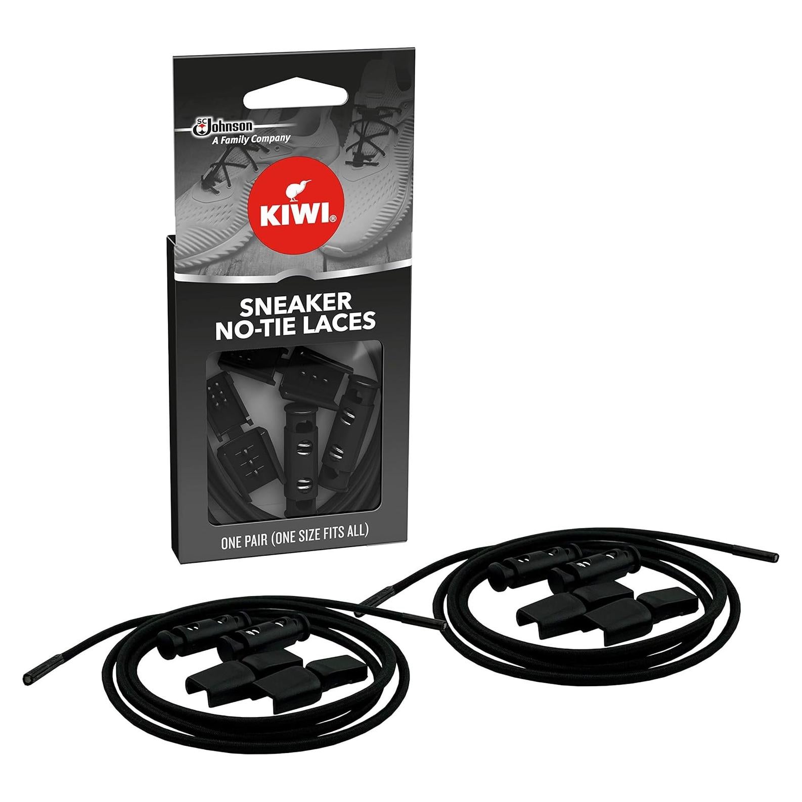 Cordones de zapato sin atar KIWI, Negro, Talla única, 1 par