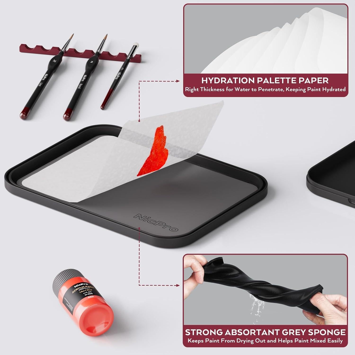 Kit de Pintura en Miniatura Profesional Nicpro con 16 Pinceles