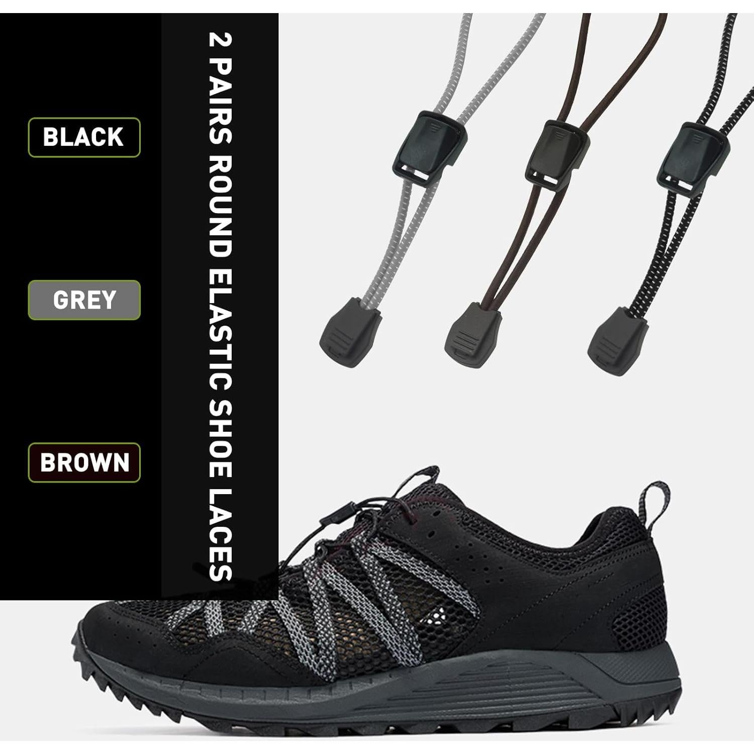 Cordones Elásticos Sin Nudos Merrell 2 Pares Marrón 119 cm