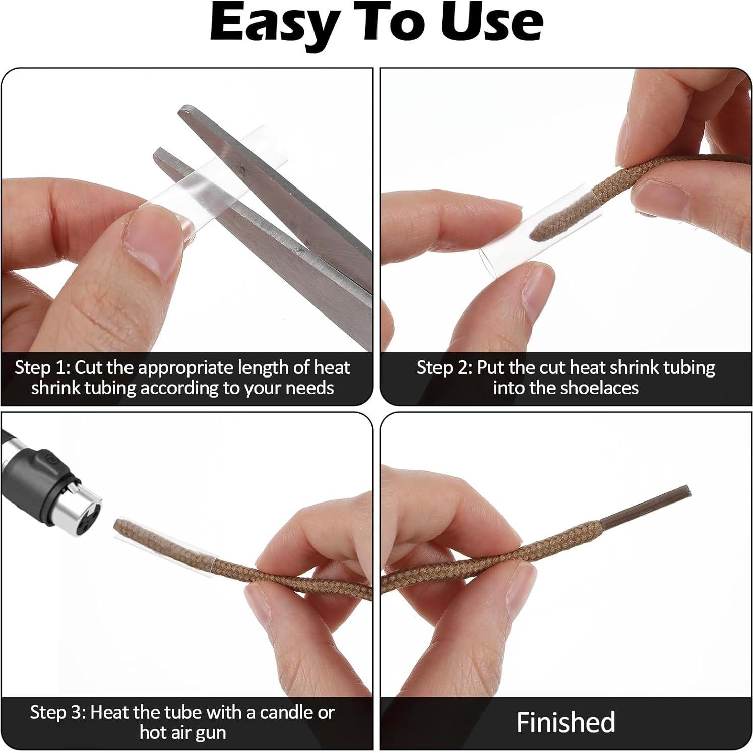 Puntas para Cordones Bremorou 100 Pcs Transparentes 2.5x0.5 cm