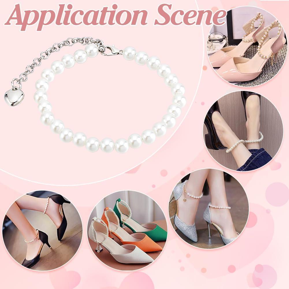 Correas de Zapatos de Tacón Alto PH PandaHall con Perlas - 1 Par