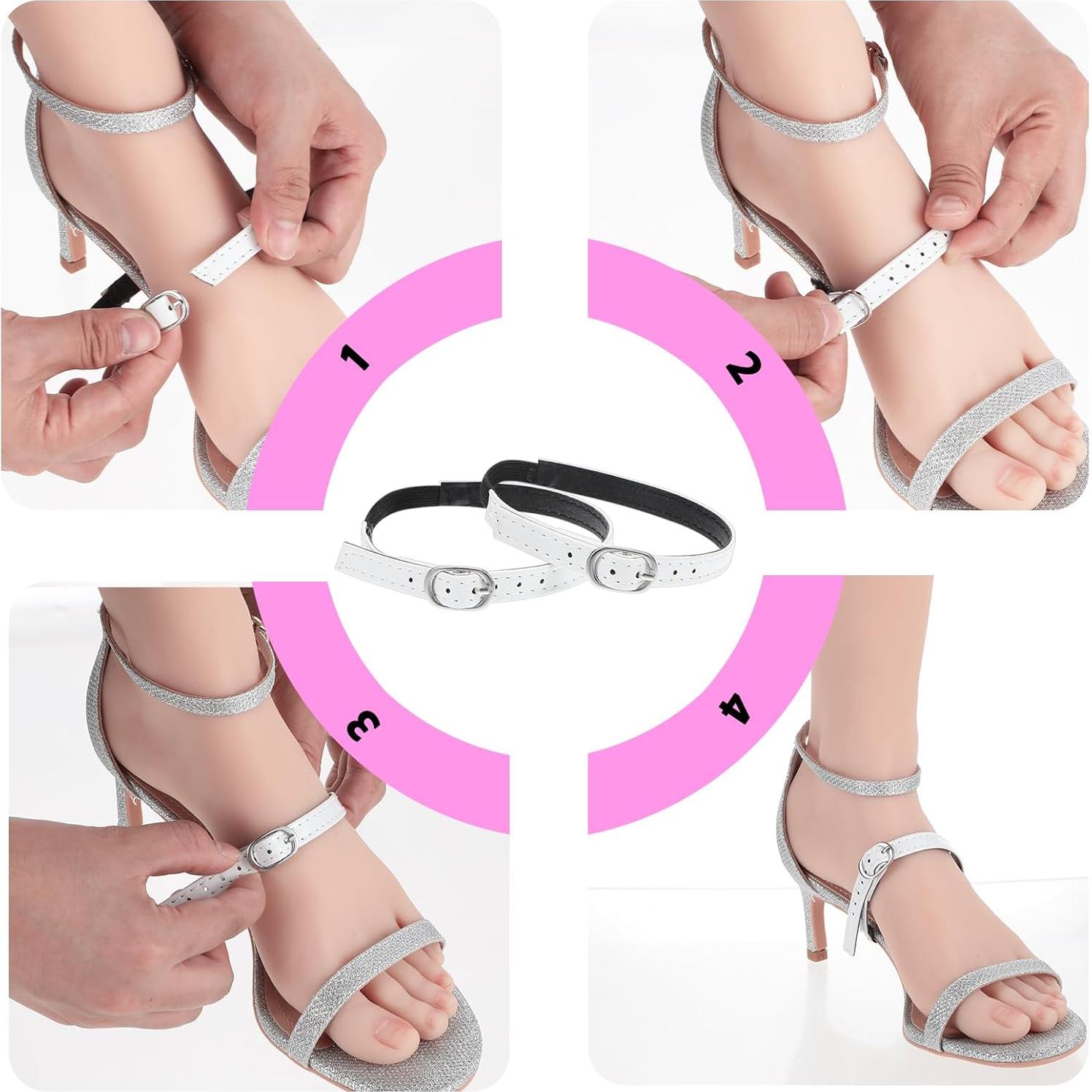 Cintas de Zapatos Desmontables PU Negro para Tacones Altos