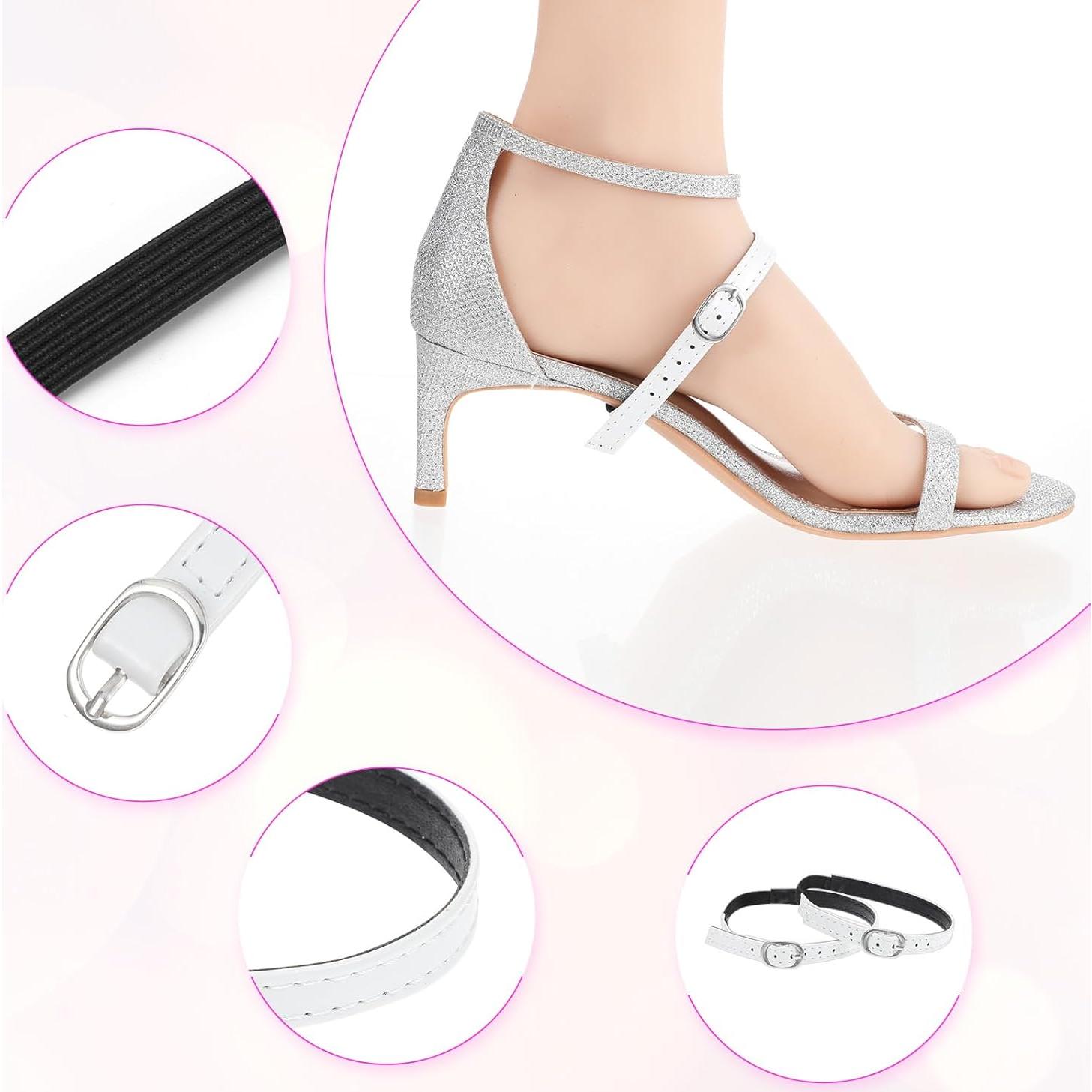 Cintas de Zapatos Desmontables PU Negro para Tacones Altos