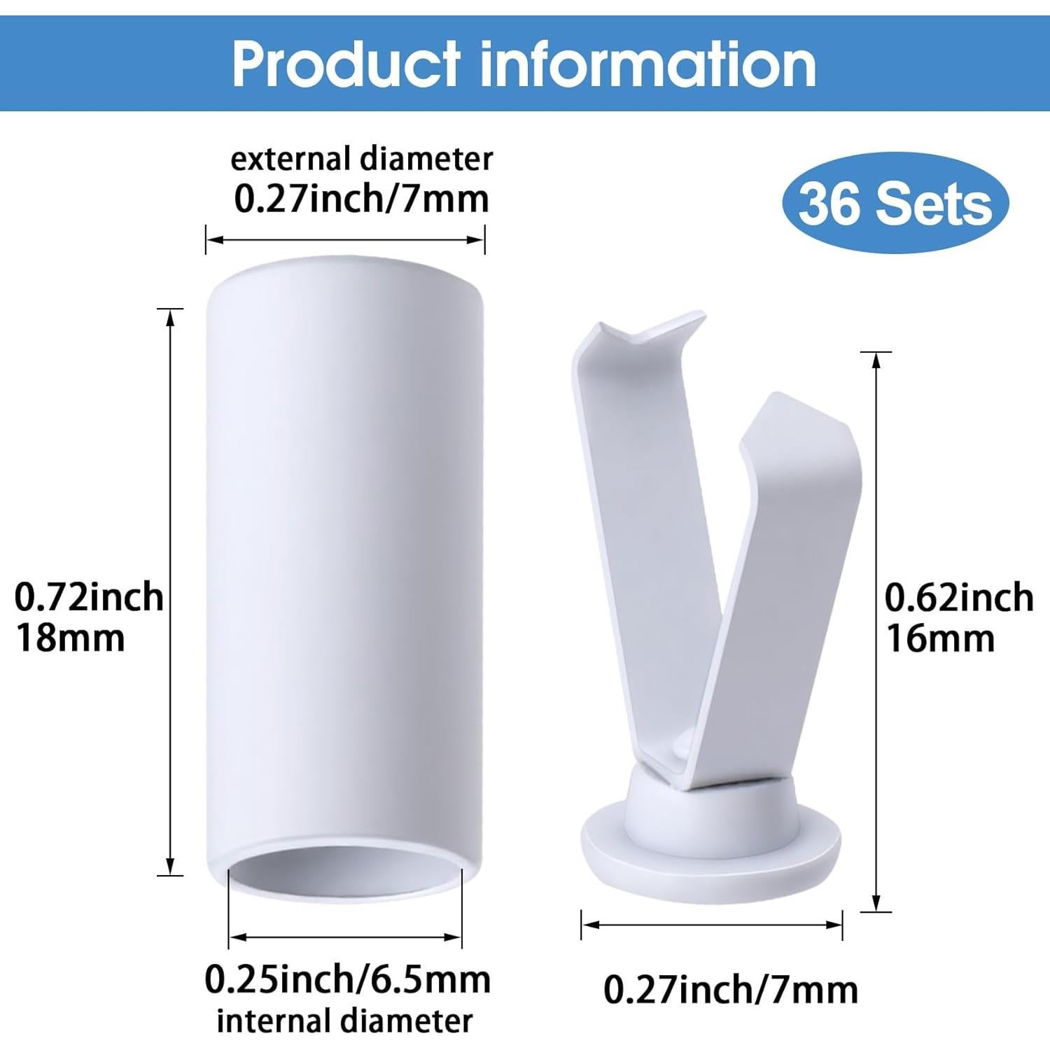 Puntas de Cordones de Aleación PAGOW, 36 Juegos Blancos