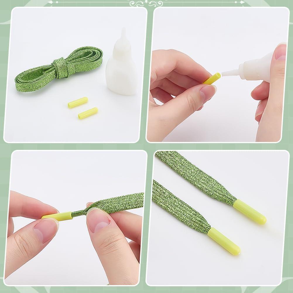 48 Puntas de Cordones Plástico PH PandaHall 12 Colores 20x5mm