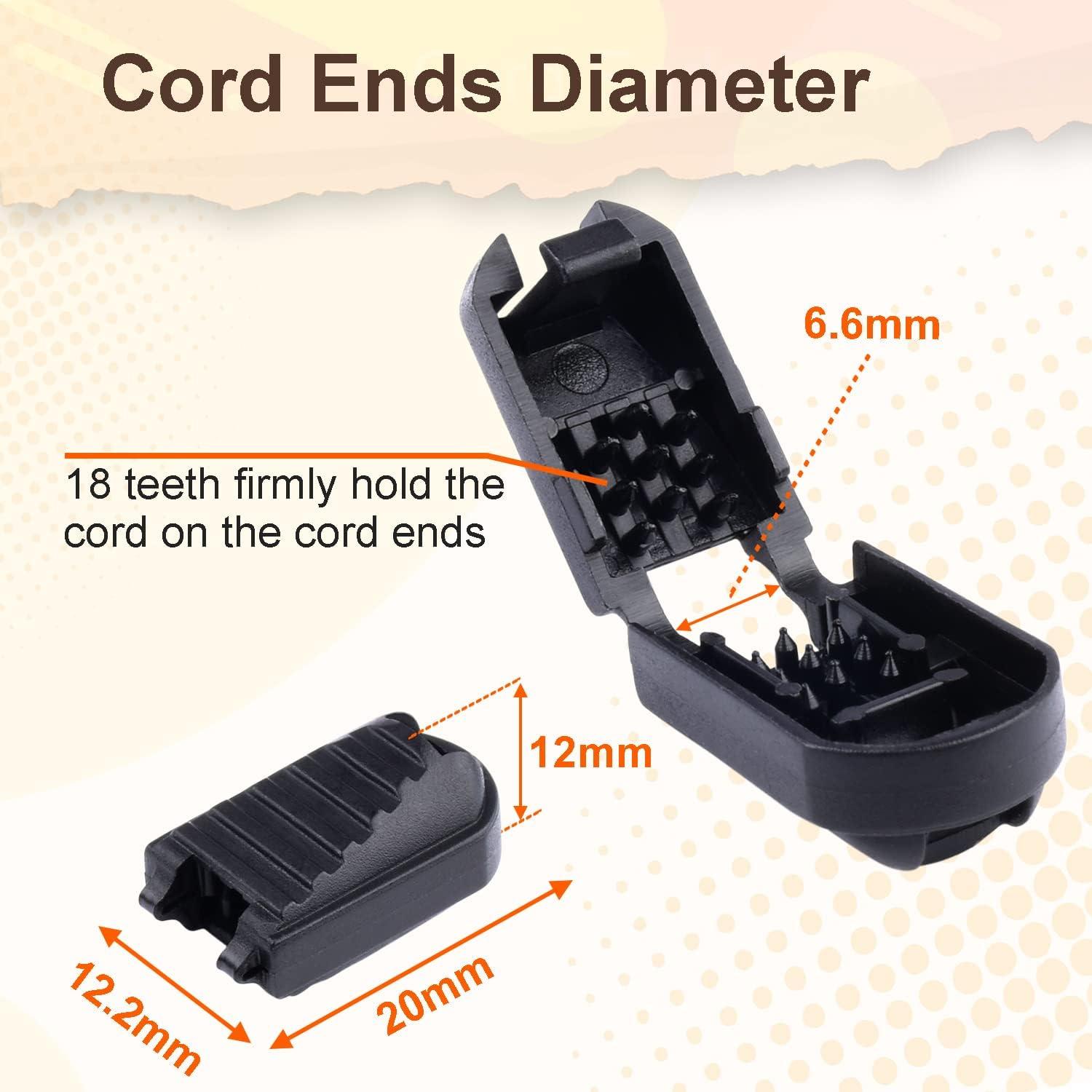 25 Pestañas de Cierre CooBigo para Cordones Negro 20x12mm