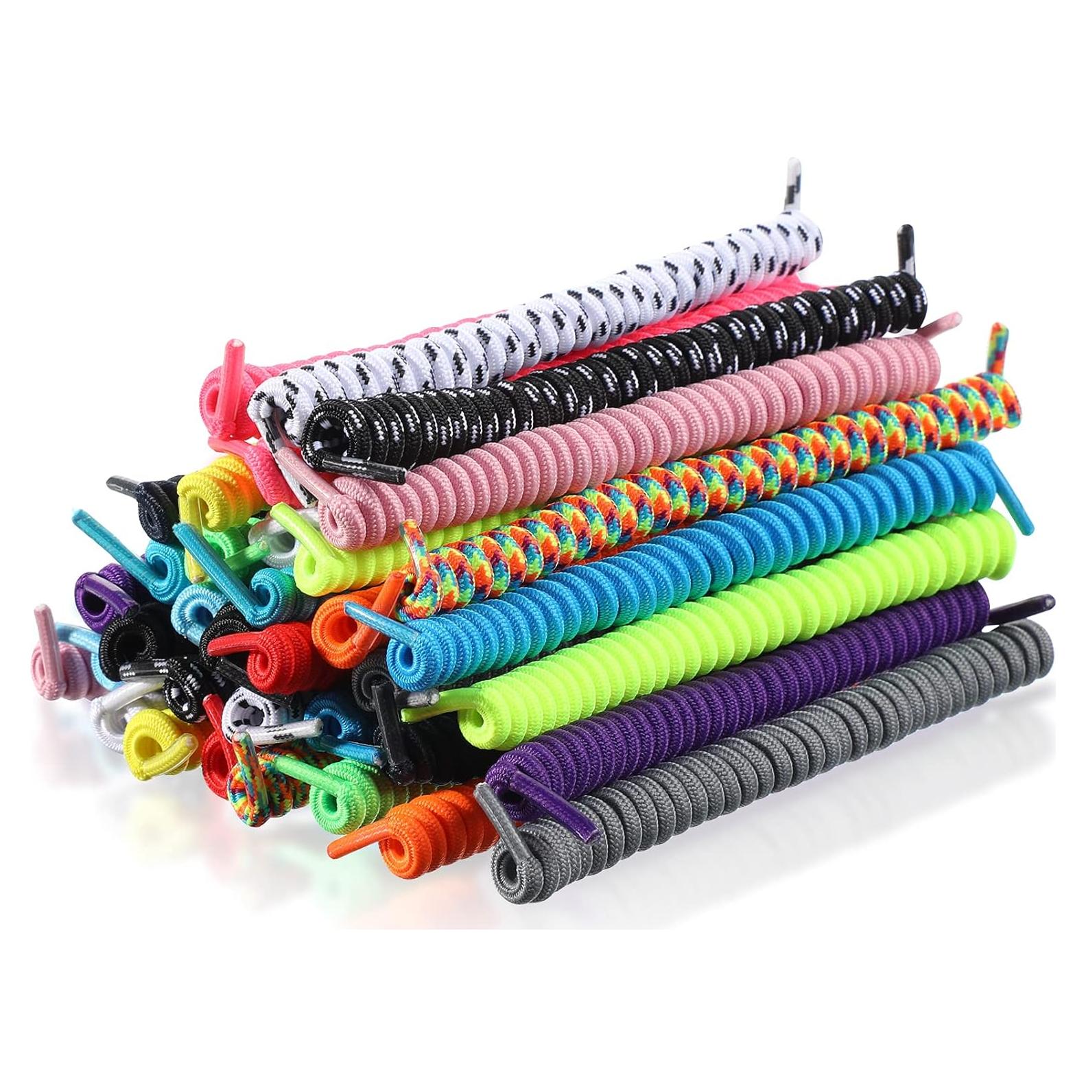 Cintas de Zapatos Elásticas Curly WILLBOND 18 Pares Multicolor